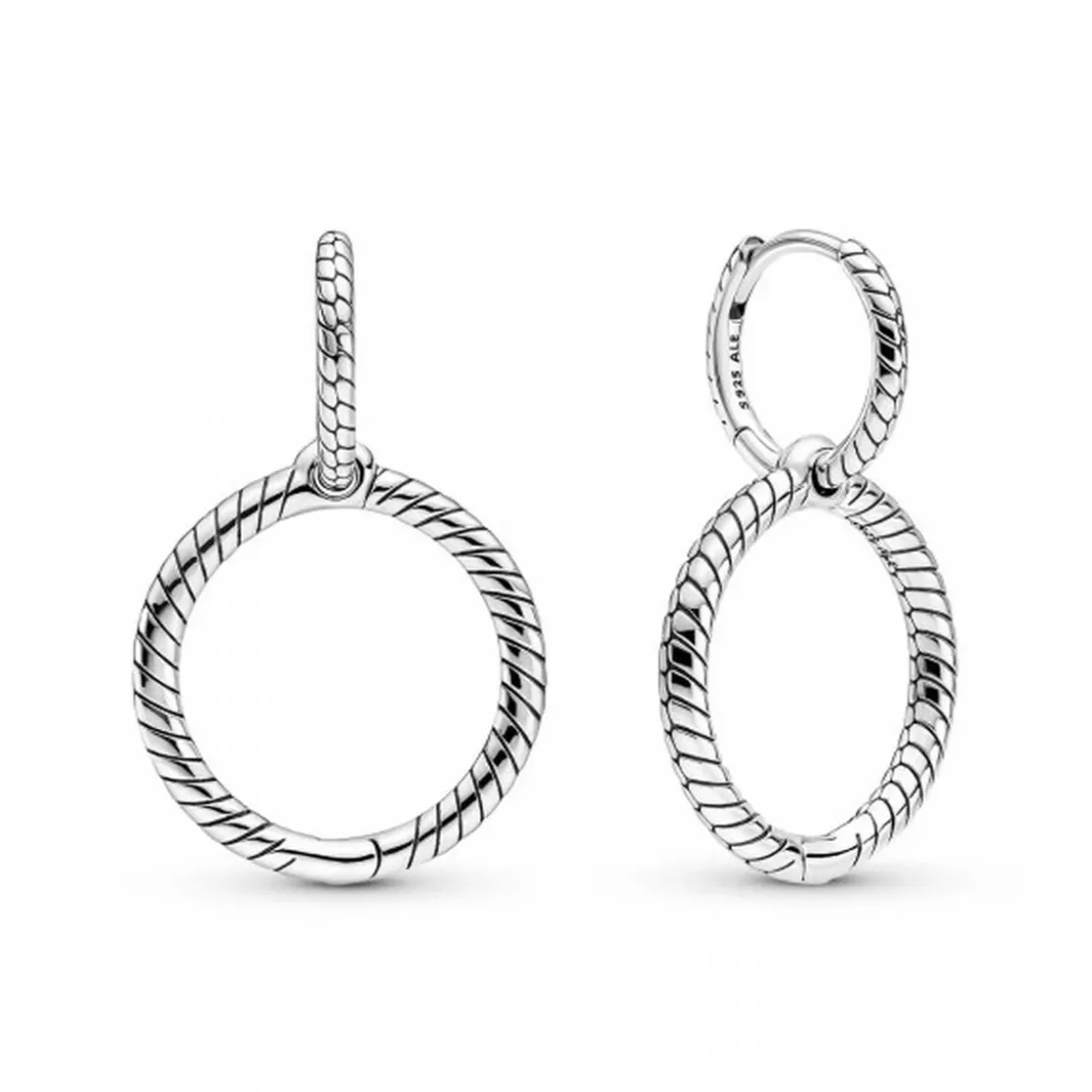 PandoraBoucles d'oreilles Créoles Porte-Charms Pandora Moments Pandora Pandora Moments - 299532C00 Argent