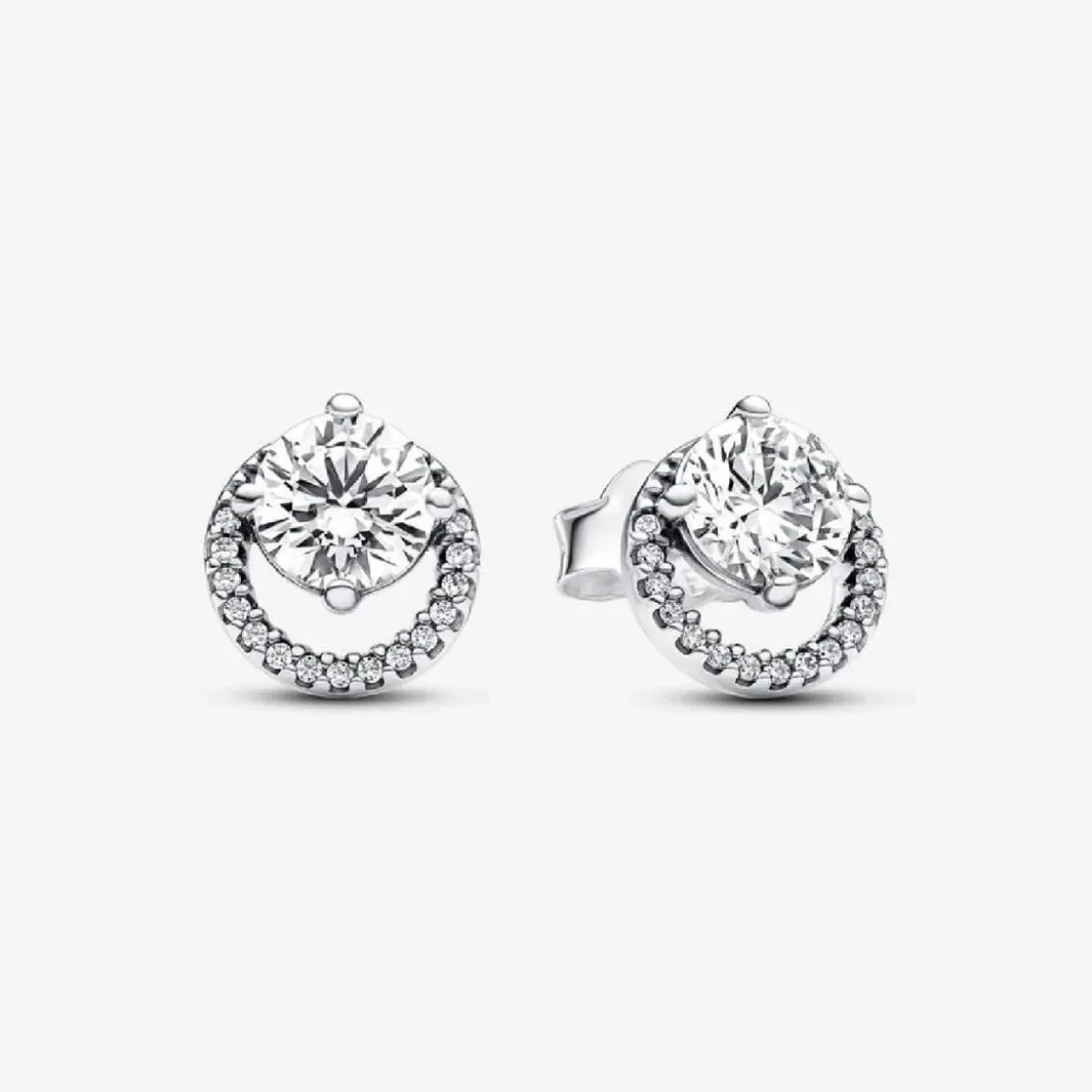 PandoraBoucles d'oreilles femme en argent sterling avec zircons Pandora
