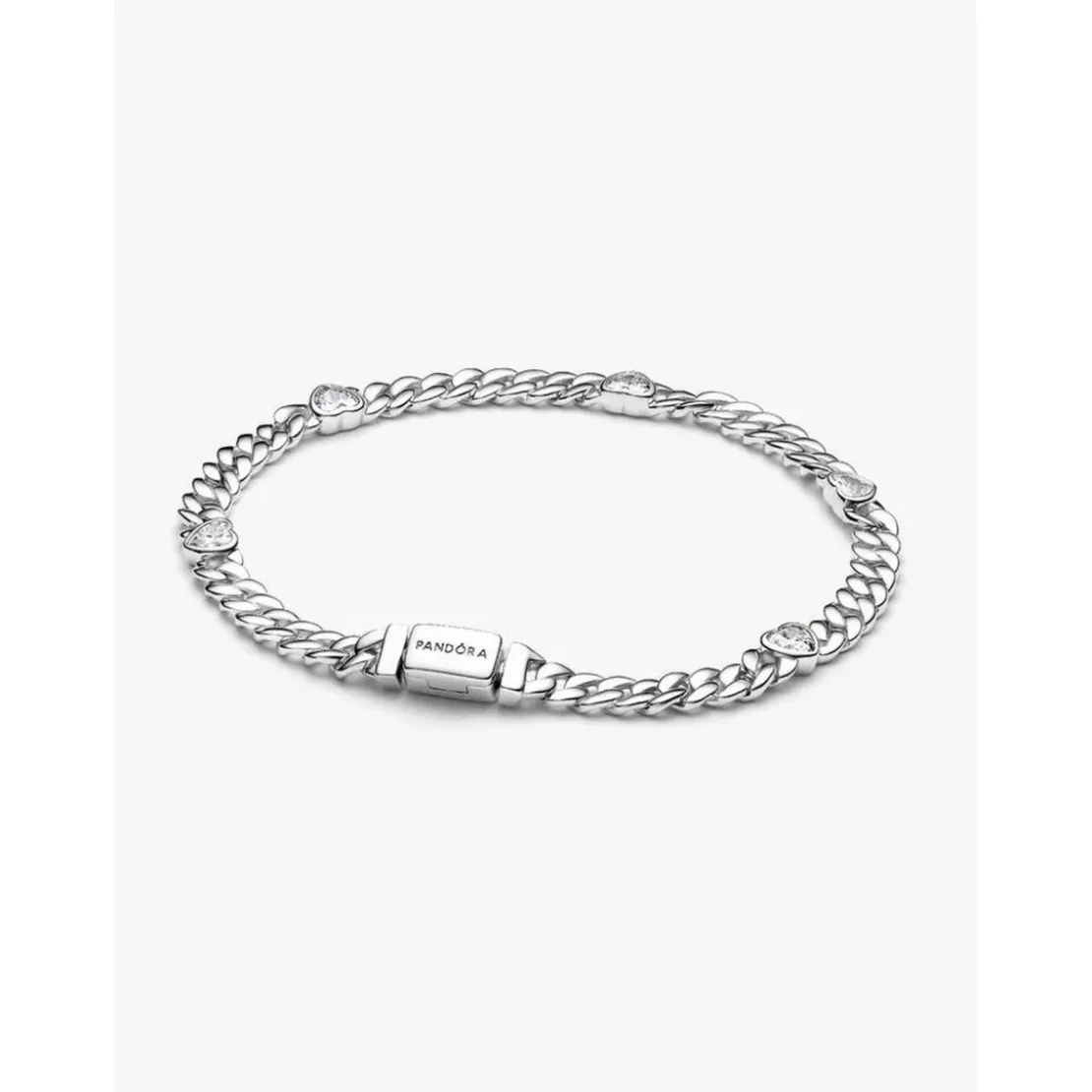 PandoraBracelet Maille Cubaine Cœurs