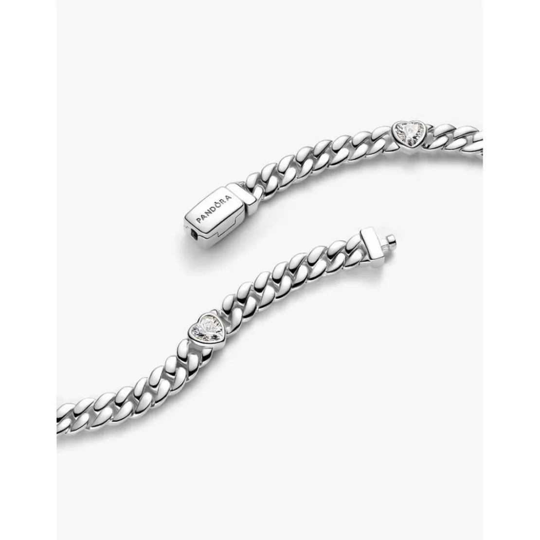 PandoraBracelet Maille Cubaine Cœurs