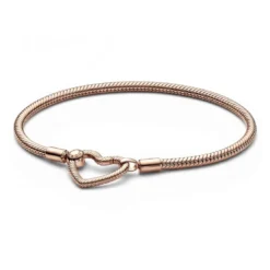 PandoraBracelet Maille Serpent avec Fermoir Cœur en Métal doré à l'or rose fin 585/1000Pandora Moments