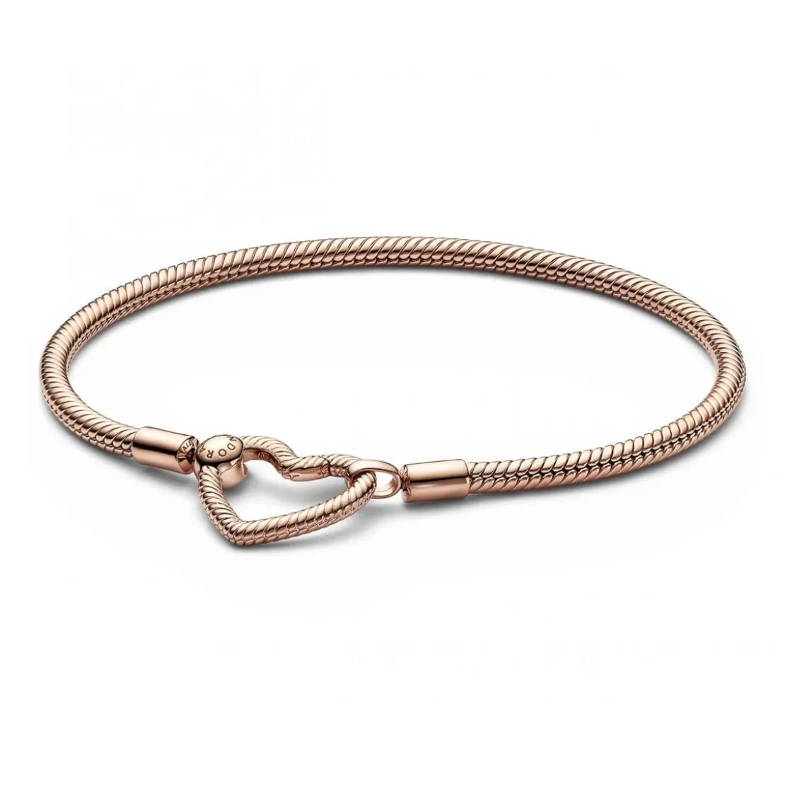 PandoraBracelet Maille Serpent avec Fermoir Cœur en Métal doré à l'or rose fin 585/1000Pandora Moments