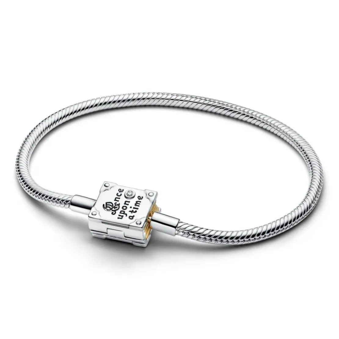 PandoraBracelet Princesses Disney Maille Serpent Livre de Contes et Diamant de Synthèse