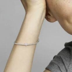 PandoraBracelet Rivière Cœur Scintillant Pandora Timeless - Argent