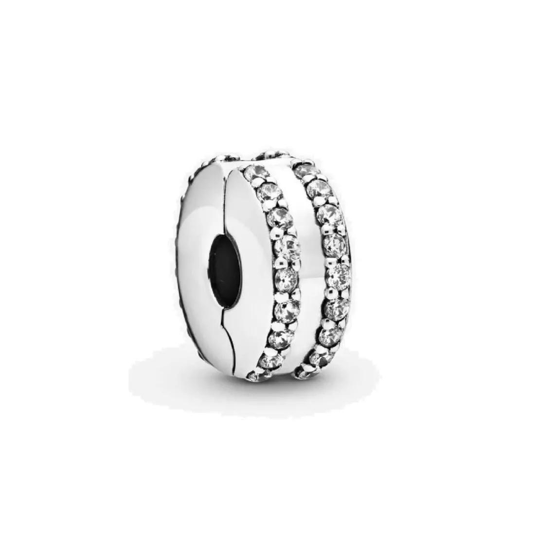 PandoraCharm Clip Pavé Double Rang Pandora Moments