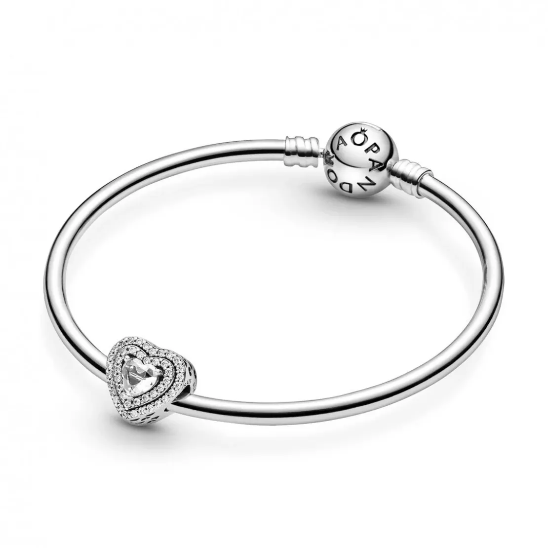 PandoraCharm Cœurs Nivelés Scintillant Pandora Timeless - Argent