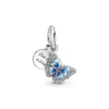 PandoraCharm double pendant Pandora Moments Papillon bleu & Citation - Argent 925/1000ᵉ