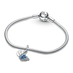 PandoraCharm double pendant Pandora Moments Papillon bleu & Citation - Argent 925/1000ᵉ