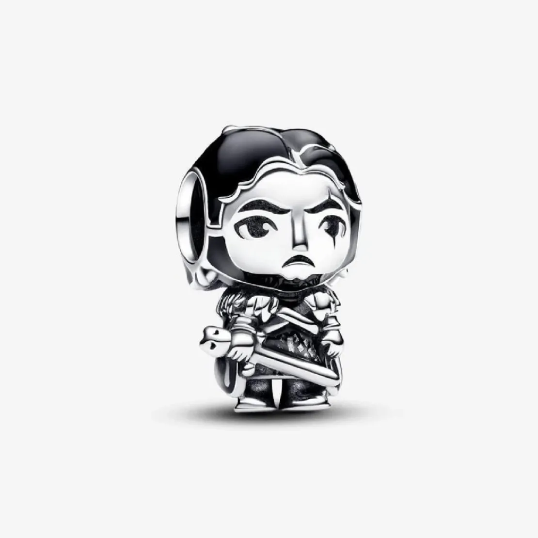 PandoraCharm Jon Snow argent sterling avec émail noir et gris femme Pandora Game of Thrones