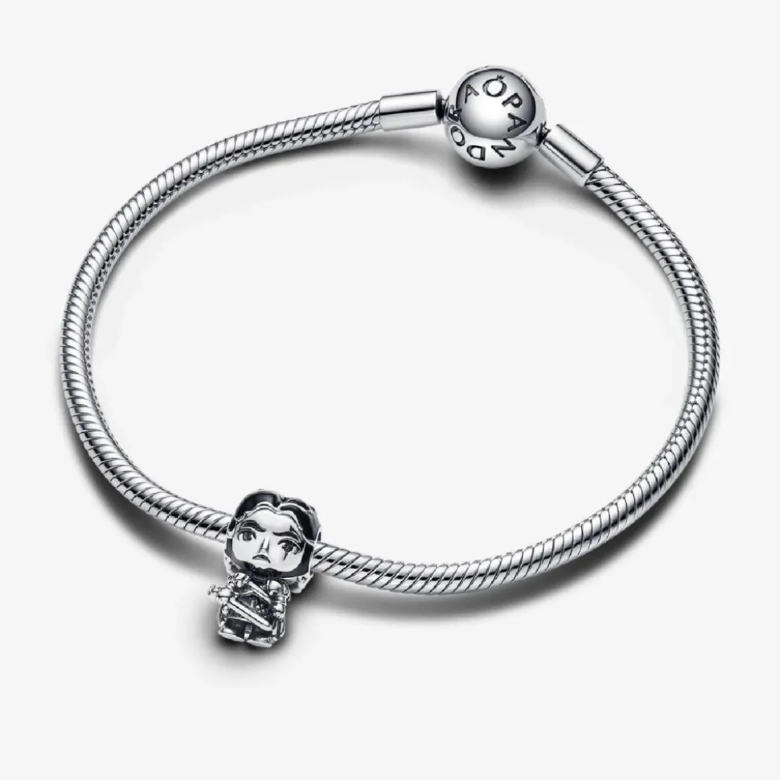 PandoraCharm Jon Snow argent sterling avec émail noir et gris femme Pandora Game of Thrones