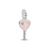 PandoraCharm Pendant Clé Cœur Opalescent