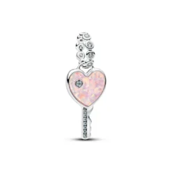 PandoraCharm Pendant Clé Cœur Opalescent