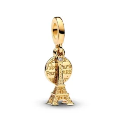 PandoraCharm Pendant Double Gravable Diamant de Synthèse Tour Eiffel