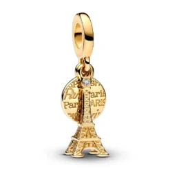 PandoraCharm Pendant Double Gravable Diamant de Synthèse Tour Eiffel