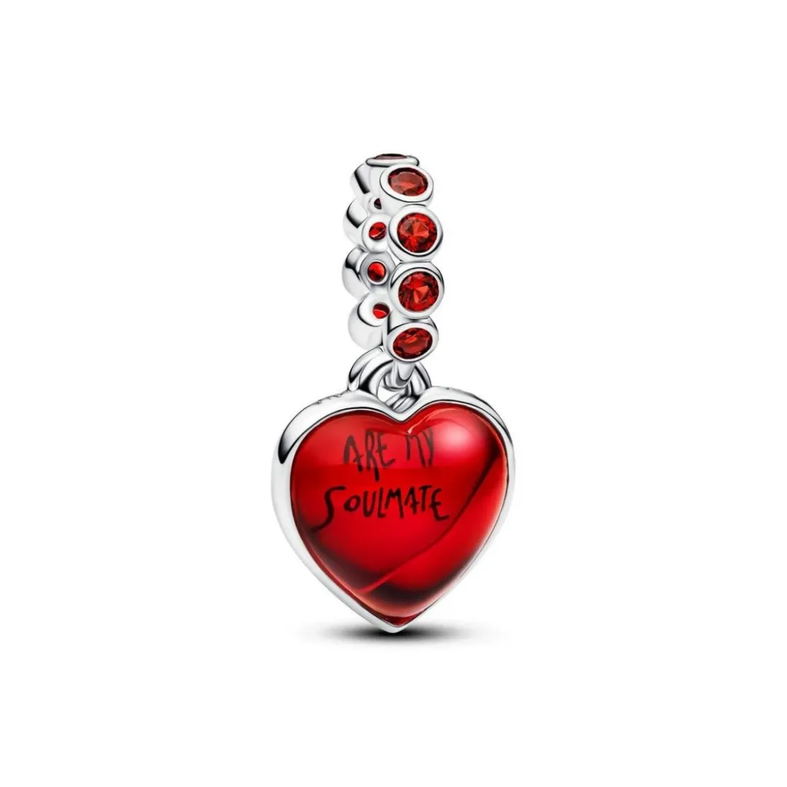 PandoraCharm Pendant Double Cœur Murano Rouge