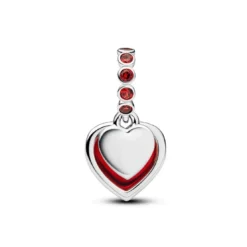 PandoraCharm Pendant Double Cœur Murano Rouge