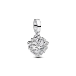 PandoraCharm Pendant Double Cœur Scintillant Argent