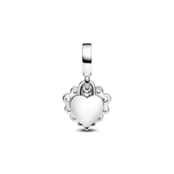 PandoraCharm Pendant Double Cœur Scintillant Argent