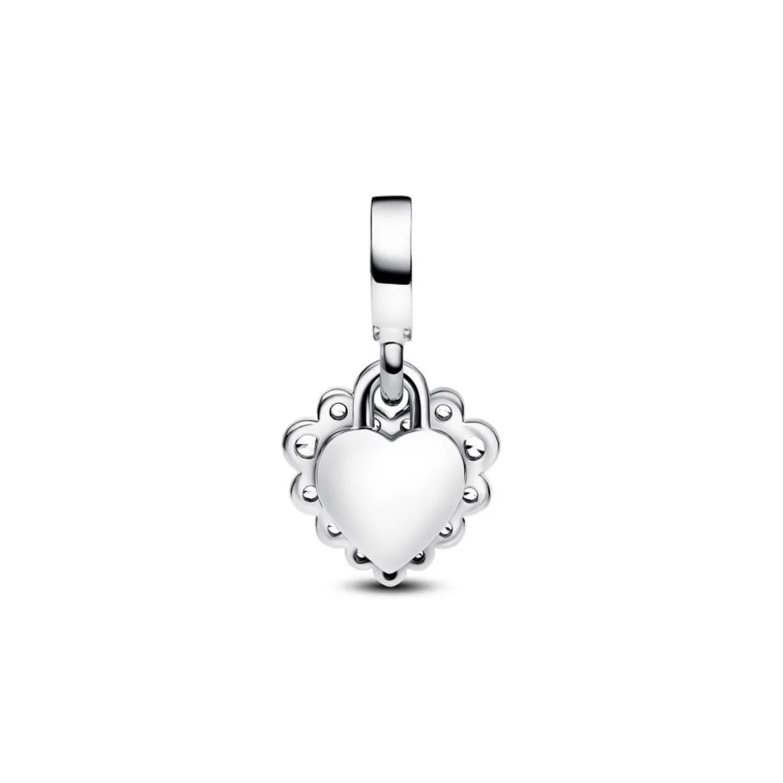 PandoraCharm Pendant Double Cœur Scintillant Argent