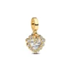 PandoraCharm Pendant Double Cœur Scintillant Doré