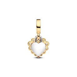 PandoraCharm Pendant Double Cœur Scintillant Doré