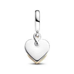 PandoraCharm Pendant Double Maman Gravable Diamant de Synthèse