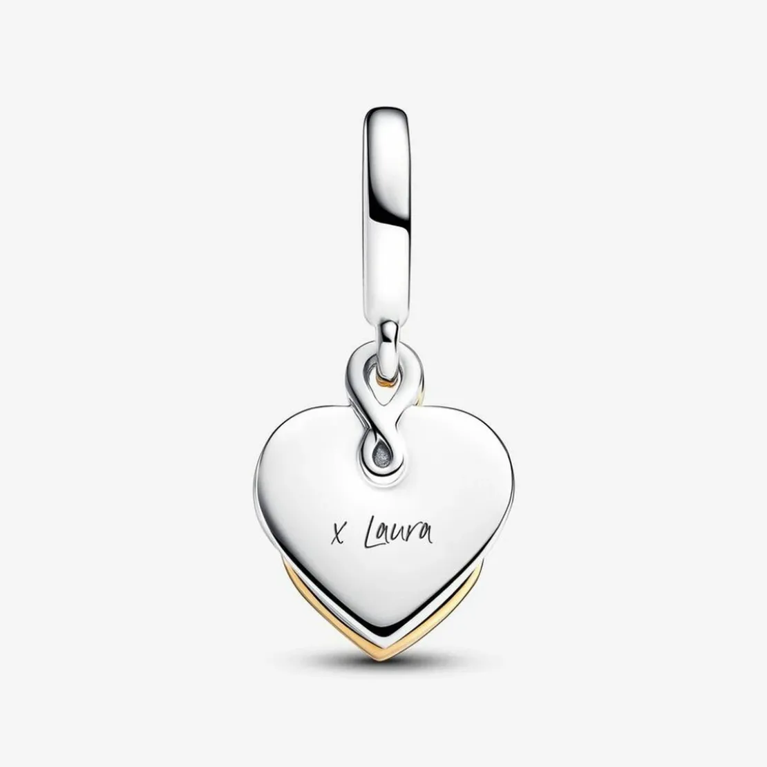PandoraCharm Pendant Double Maman Gravable Diamant de Synthèse
