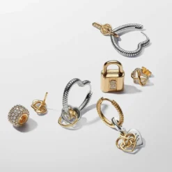 PandoraCharm Pendant Double Maman Gravable Diamant de Synthèse