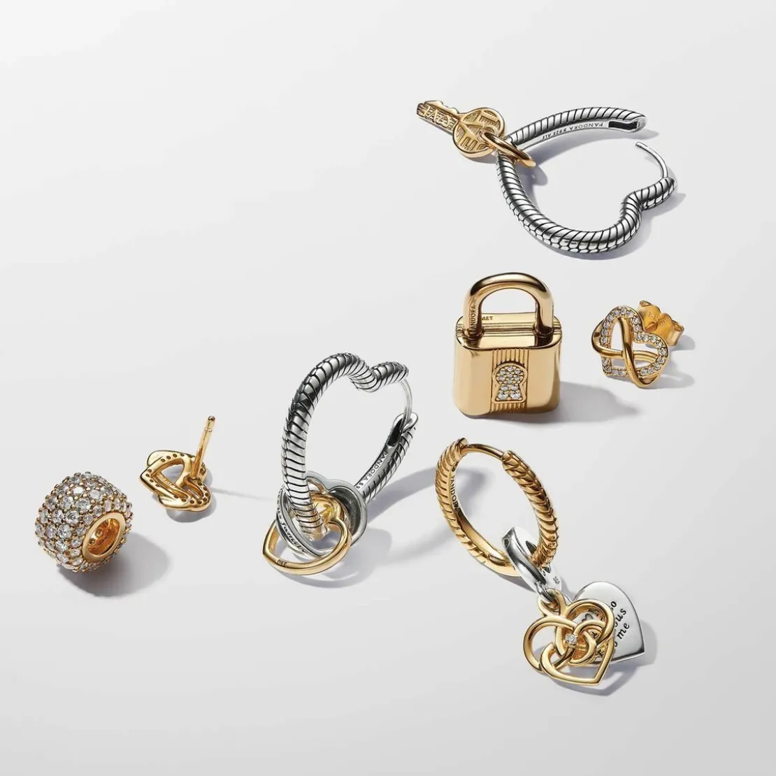 PandoraCharm Pendant Double Maman Gravable Diamant de Synthèse