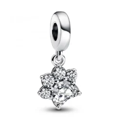 PandoraCharm Pendant Empreinte de Patte Scintillante Argenté
