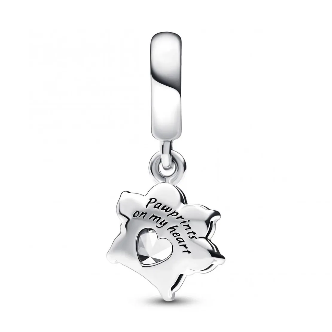 PandoraCharm Pendant Empreinte de Patte Scintillante Argenté