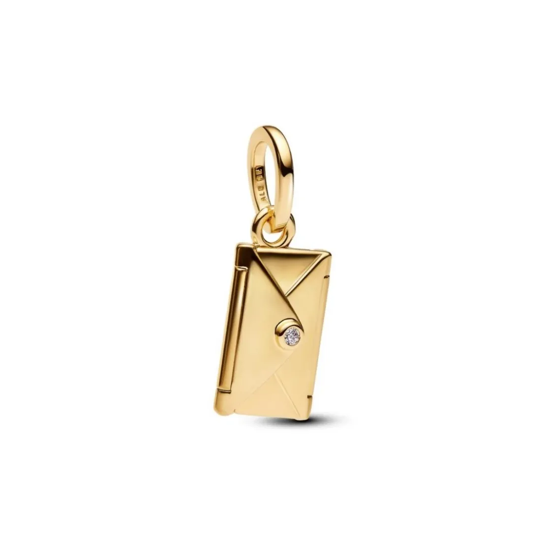 PandoraCharm Pendant Enveloppe Ouvrable et Gravable Doré