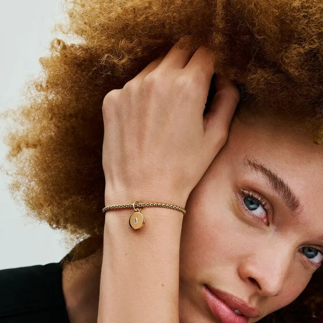 PandoraCharm Pendant Médaillon Amour Ouvrable et Gravable Doré