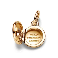 PandoraCharm Pendant Médaillon Amour Ouvrable et Gravable Doré