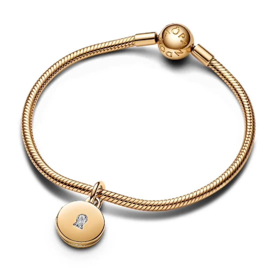 PandoraCharm Pendant Médaillon Amour Ouvrable et Gravable Doré