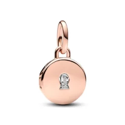 PandoraCharm Pendant Médaillon Amour Ouvrable et Gravable Doré Rose
