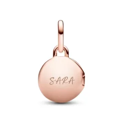 PandoraCharm Pendant Médaillon Amour Ouvrable et Gravable Doré Rose