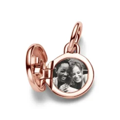PandoraCharm Pendant Médaillon Amour Ouvrable et Gravable Doré Rose