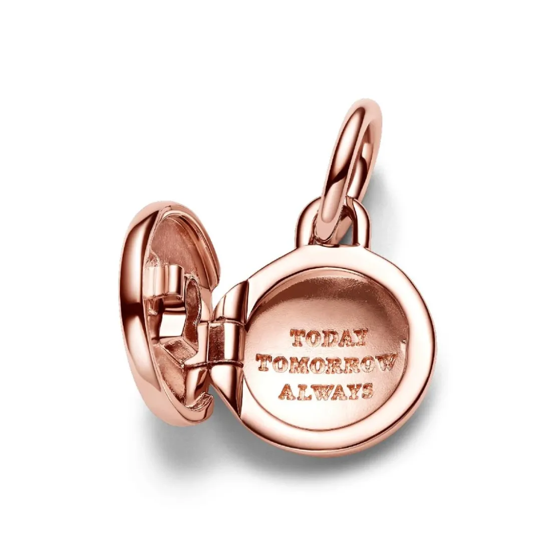 PandoraCharm Pendant Médaillon Amour Ouvrable et Gravable Doré Rose