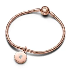 PandoraCharm Pendant Médaillon Amour Ouvrable et Gravable Doré Rose