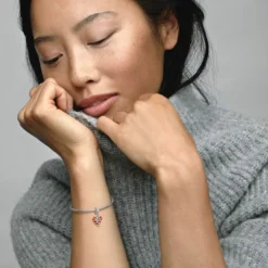PandoraCharm Pendant Noël Double Cœur en Sucre d’Orge - Pandora Moments