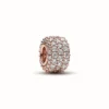 PandoraCharm Triple Rang Pavé Scintillant - Pandora MomentsDoré Rose