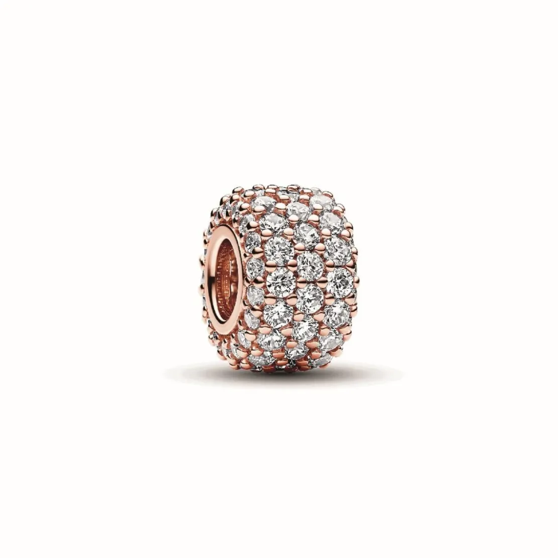 PandoraCharm Triple Rang Pavé Scintillant - Pandora MomentsDoré Rose