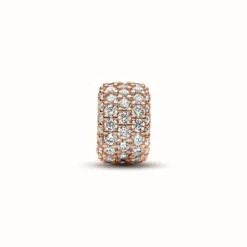 PandoraCharm Triple Rang Pavé Scintillant - Pandora MomentsDoré Rose