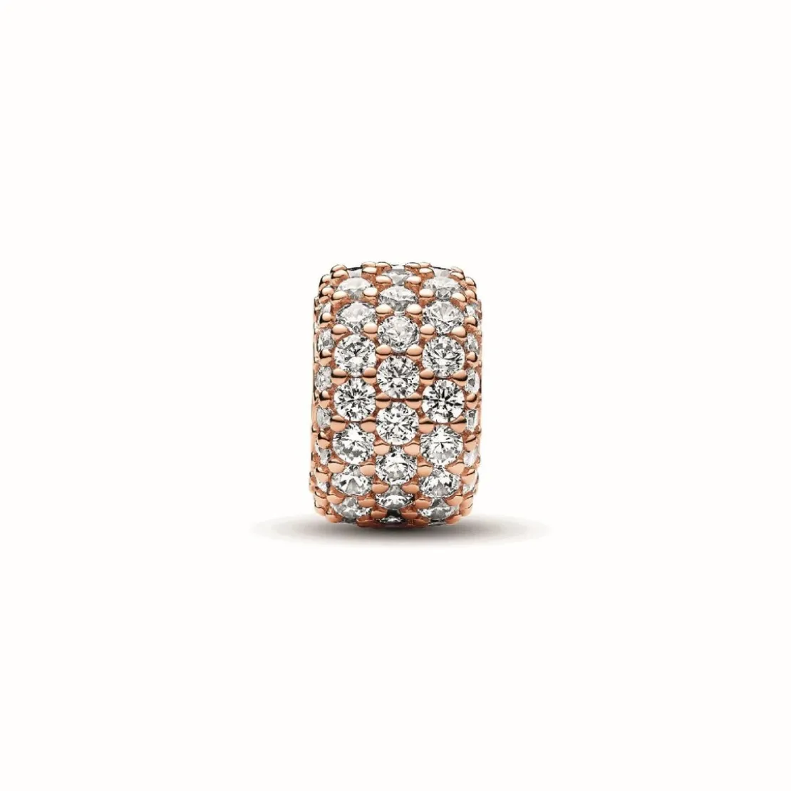 PandoraCharm Triple Rang Pavé Scintillant - Pandora MomentsDoré Rose