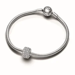 PandoraCharm Triple Rang Pavé Scintillant - Pandora MomentsArgent