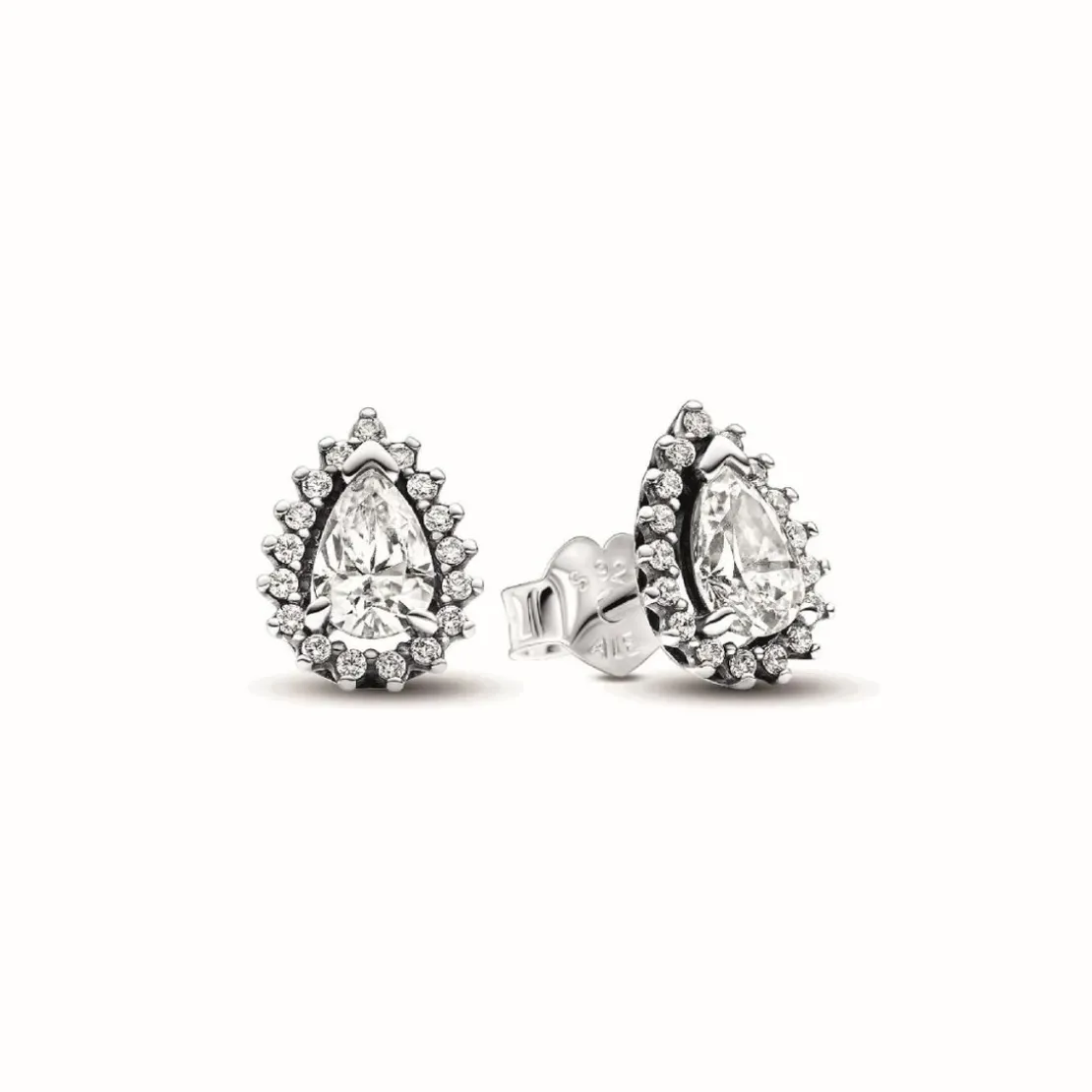 PandoraClous d’Oreilles Halo Poire Scintillant - Pandora Timeless