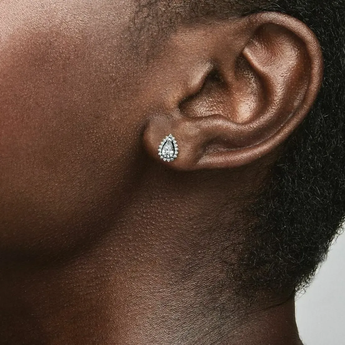 PandoraClous d’Oreilles Halo Poire Scintillant - Pandora Timeless