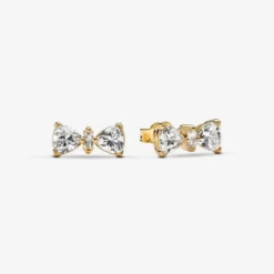 PandoraClous d’Oreilles Nœud Scintillant Doré