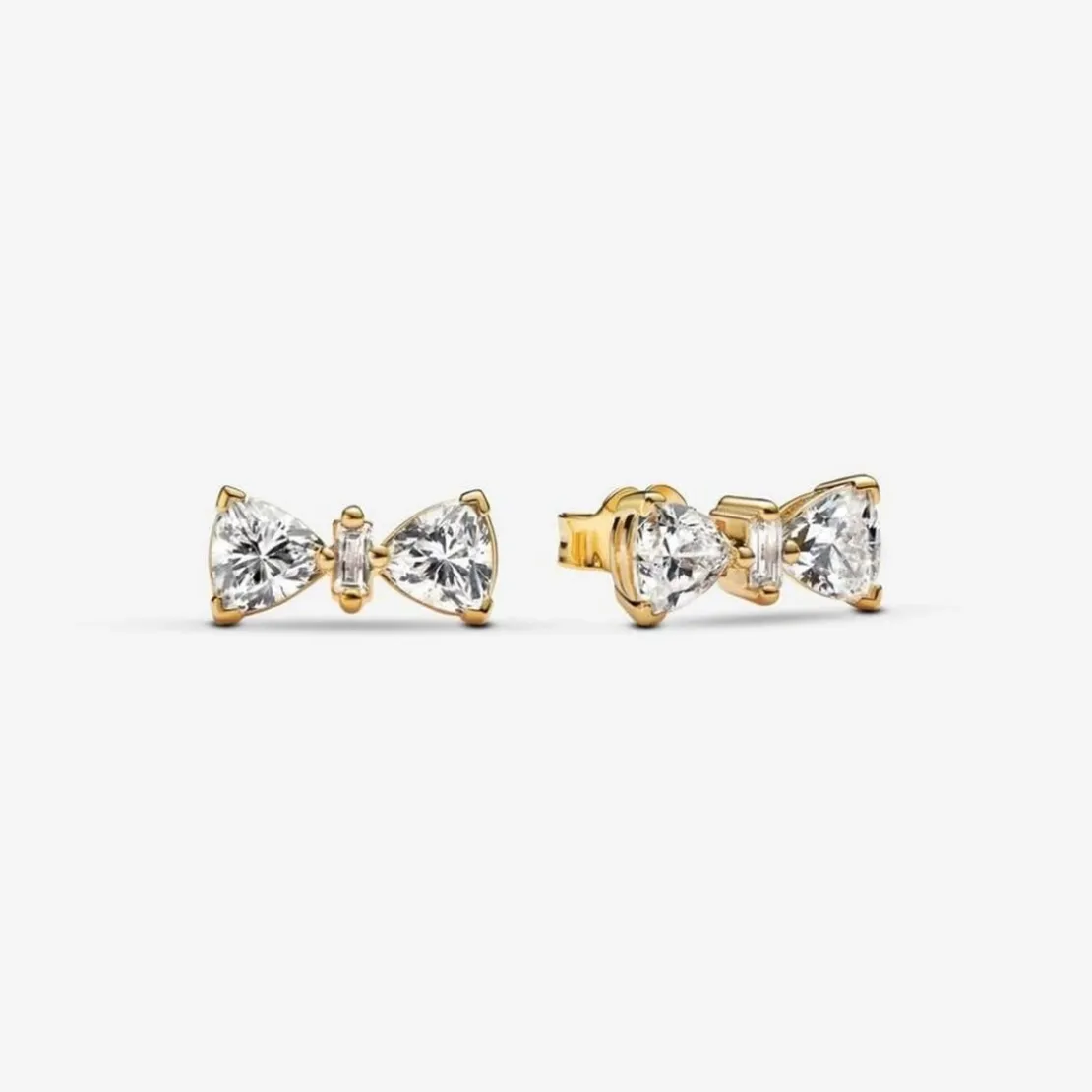 PandoraClous d’Oreilles Nœud Scintillant Doré